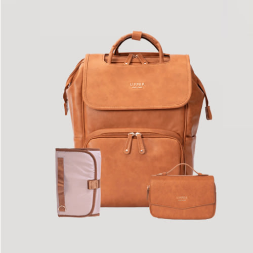 Leather Diaper Bag Backpack - La Madison™ II - Work &amp; Play Commuter Backpack Gift Set (Limited Edition)