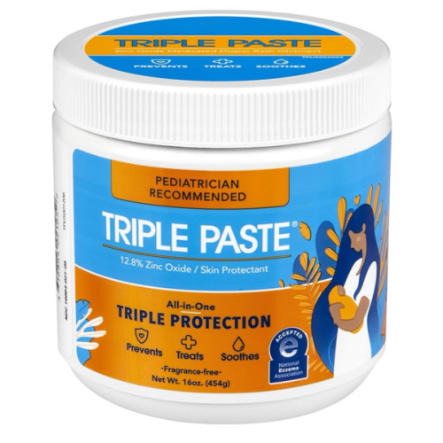 Triple Paste Diaper Rash Cream for Baby - 16 Oz Tub - Zinc Oxide Ointment Treats, Soothes and Prevents Diaper Rash - Pediatrician-Recommended Hypoallergenic Formula with Soothing Botanicals