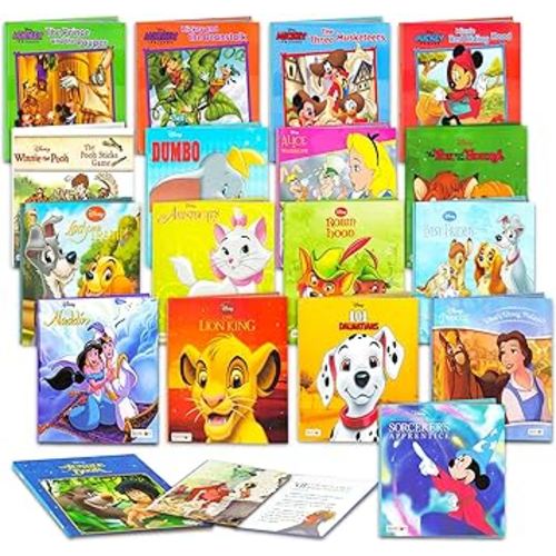18 Bulk Books for Kids Toddlers -- Assortment Includes 18 Disney Books Bedtime Stories, Hardcover (No Duplicates)