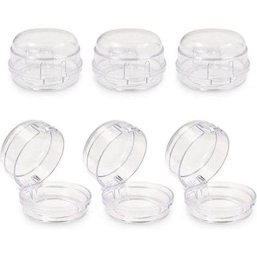 6 Pack Gas Stove Switch Protection Cover Clear Universal Gas Oven Knob Safety Covers with Matching Double-Sided Tape Stove Knob Locks for Gas Burners (Transparent)
