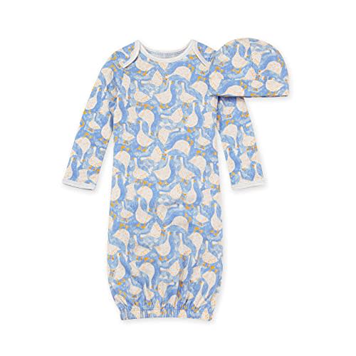 Burt's Bees Baby Baby Girls' Sleeper Gown & Hat Set, One Size, 0-6 Months, 100% Organic Cotton