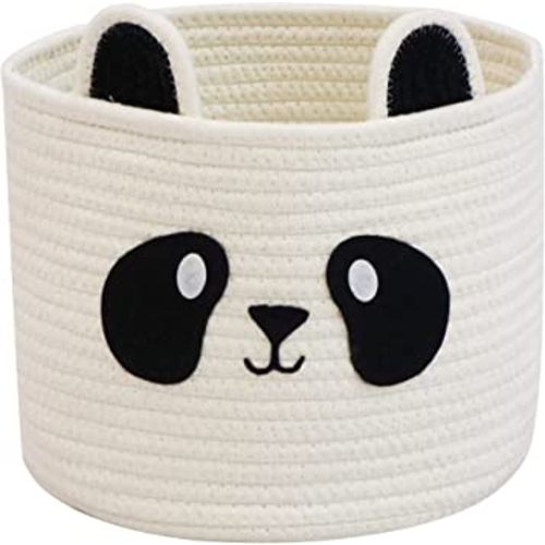 Small Cute Panda Bear Basket for Kids Room Decor, Baby Shower, Baby Diaper Organizer, Baby Laundry Baskets, Woodland Nursery Decor, Kids Room Organizer, Dog Cat Toy Basket