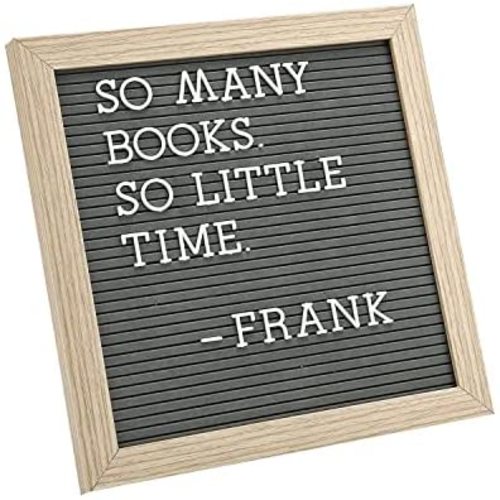 Letter Board by Crystal Lemon, Felt Letter Board, 10x10 Inches, Changeable Wooden Message Board Sign, Wood Frame, Wall Mount, Free Standing(Gray)