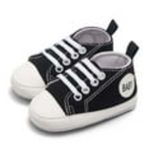 Wioihee Baby Girls Boys Shoes Soft Anti-Slip Sole Newborn First Walkers Star High Top Canvas Denim Unisex Infant Sneaker Clarance Black 3-6 Months