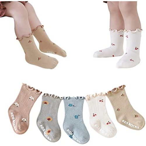Baby Toddler Girls Ruffle Socks Girl's Frilly Dress Baby Summer Mesh Solid Crew Socks