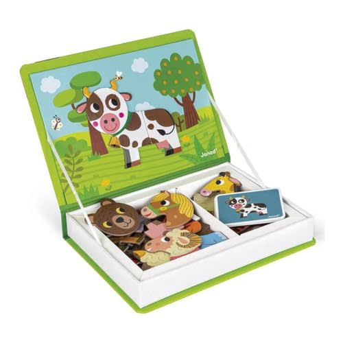 Janod MagnetiBook 41 pc Magnetic Animal Mix and Match Game - Ages 3+ - J02723