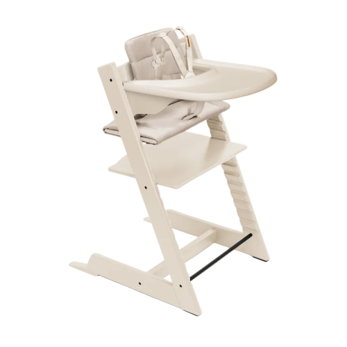 Stokke Tripp Trapp High Chair with baby set and tray, Vanilla White
