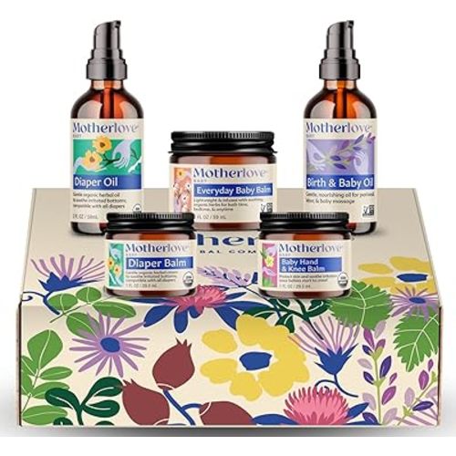 Motherlove Baby Body Care Gift Box—Clean Body Care for Newborns, Infants, & Toddlers—Baby Shower Gift & Nursery Essential