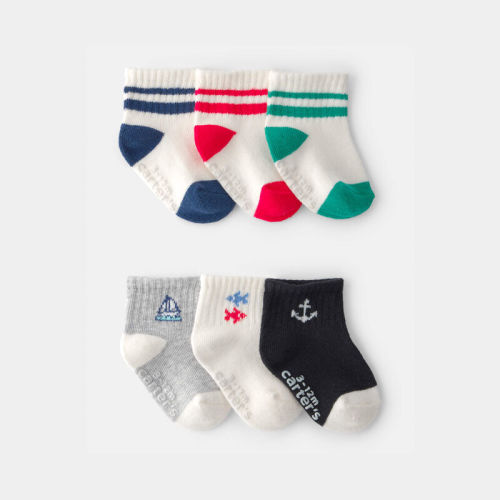 Baby Boy 6-Pack Nautical Ankle Socks | Carter’s Oshkosh Canada