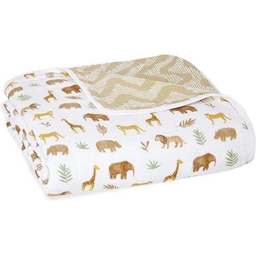 aden + anais Essentials Dream Blanket, Muslin Baby Blankets for Girls & Boys, Ideal Lightweight Newborn Nursery & Crib Blanket, Tanzania