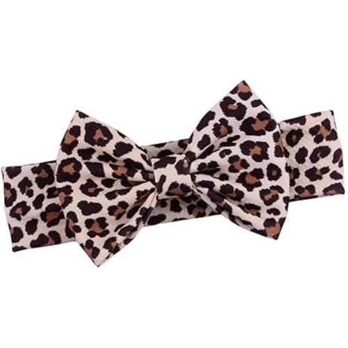 Cheetah Turban Headband Bow Baby Girls Leopard Hair Band Bow Baby Cheetah Headwear Bowknot BTB04 (A2-Hair Band Bow)