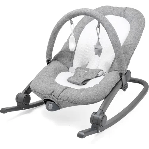 Baby Delight Aura Deluxe | Portable Baby Bouncer for Infants | Baby Rocker | Quilted Charcoal Tweed