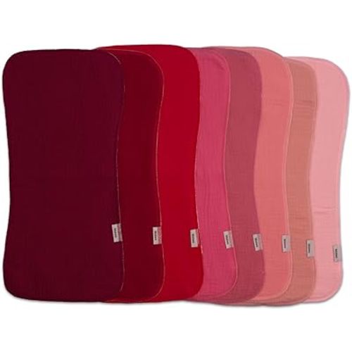 Maiwa 8 Pack Muslin Burp Cloths Baby Boy & Girl Soft Absorbent Burping Cloths for Babies, Newborn Spit Up Rags, Infant Towels, Unisex,Large 18.5" x 8.6" (Multicolour 01)