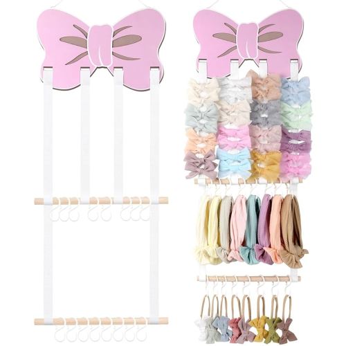 POVETIRE Headband Holder - Bow Hair Accessories Organizer, Storage Wall Hanging Display for Nursery, Toddler Girls Room