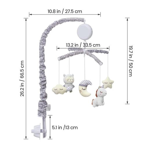 Baby Crib Mobile, Nursery Mobile for Crib with Music Motor Spinner