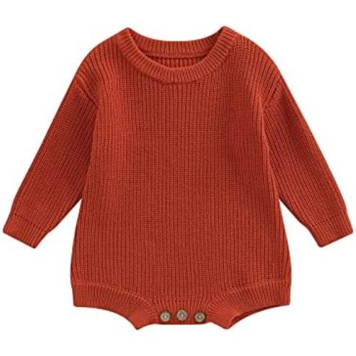 Fall Winter Baby Girl Boy Clothes Knit Sweater Sweatshirt Romper Onesie Pullover Long Sleeve Blouse Top Outfit