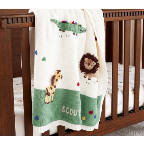 Safari Heirloom Baby Blanket | Pottery Barn Kids