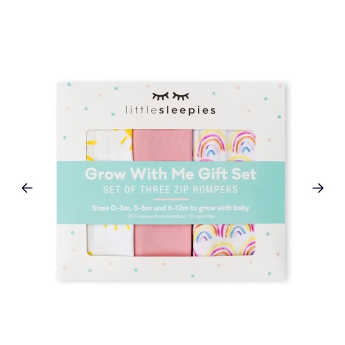 Pastel Rainbows, Bubblegum & Sunshine Zippy Grow With Me Gift Box - Little Sleepies