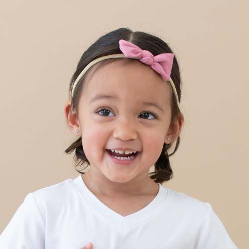 Tiny Nylon Bow in Apple Blossom
