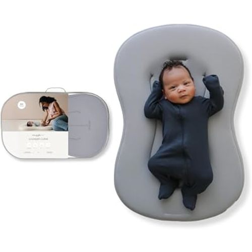 Snuggle Me Organic Newborn Baby Infant Lounger Pillow & Tote Bag - Pebble