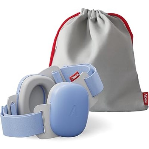 Alpine Muffy Baby Comfort - Protects Hearing for Babies and Toddlers - CE & ANSI Certified - Unique Headband for Safe fit & Comfort - Multi-adjustable for Ages 3-48 Months - 24dB Sound Reduction, Blue
