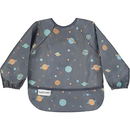 Tiny Twinkle Long Sleeve Bib for Babies & Toddlers | Waterproof Smock Bib for Eating | Machine Washable & Mess-Proof Feeding Essentials | Newborn Shower Gift (Dinosaur, 6–24M)