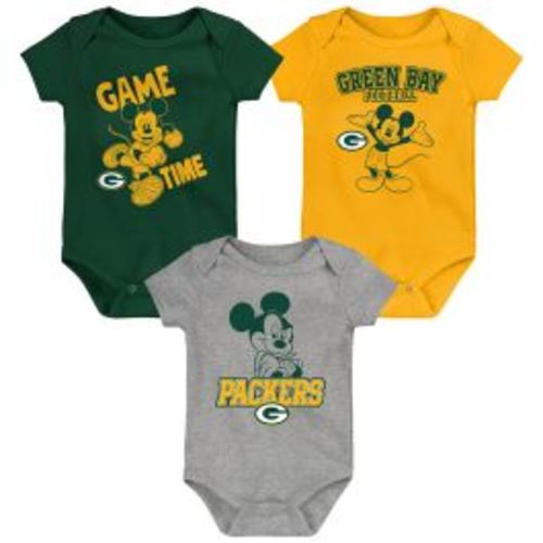 Green Bay Packers Newborn Mickey Mouse Bodysuit Set at the Packers Pro Shop