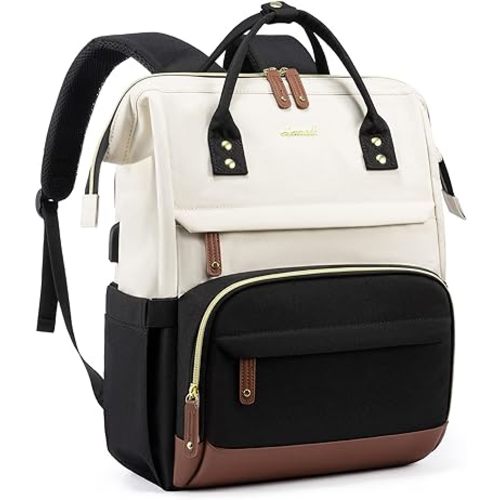LOVEVOOK Laptop Backpack for Women, 15.6 Inch Work Business Backpacks Purse with USB Port, Large Capacity Nurse Bag College Bookbag for School, Waterproof Casual Daypack for Travel