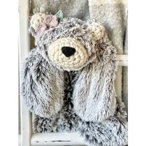 Grey Frosted Bear Lovey - Big Lovey - ClaraLoo Nursery Decor