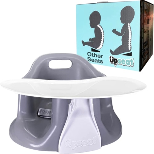 Upseat Baby Floor Seat Booster Chair for Sitting Up with Removable Tray for Meals and Playtime, Developed with Physical Therapists for Safe and Healthy Hip Development and Posture : Baby