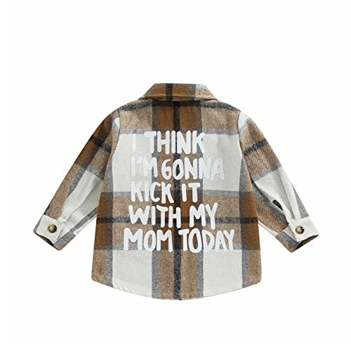 Toddler Baby Boy Girl Plaid Top Button Down Flannel Shirts Autumn Winter Outfits for Kids
