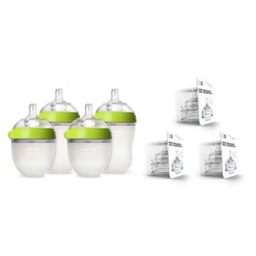 comotomo® 7-Piece Baby Bottle Gift Set in Green - GREEN - 7 PIECE