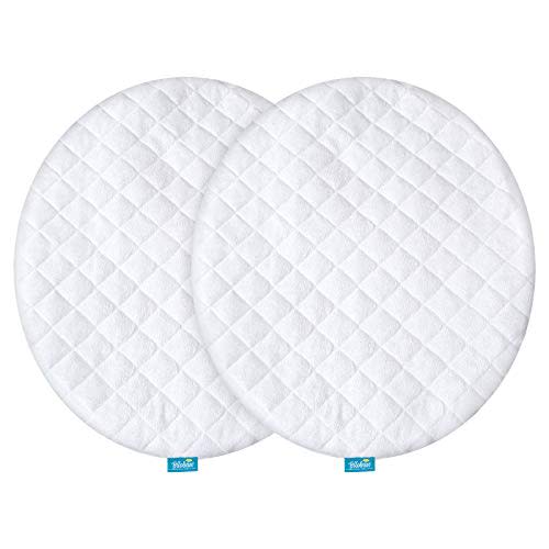 Waterproof Bassinet Mattress Pad Cover Compatible with Fisher Price On The Go Baby Dome, 2 Pack, Ultra Soft Viscose Made from Bamboo Terry Surface