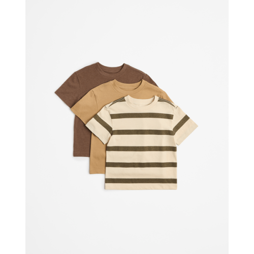 Boys Print T-shirts 3 Pack - Brown