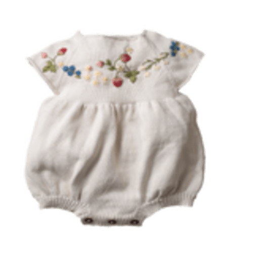 Strawberry romper (Cotton) - Marshmellow