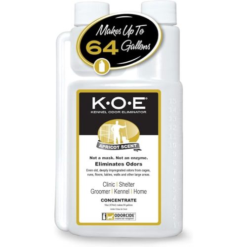 Thornell Odor Eliminator 16oz Concentrate – K.O.E. Apricot Odor Eliminator for Strong Odor for Cages, Runs & More – Pet Odor Eliminator for Home & Kennel w/Safe, Non-Enzymatic Formula
