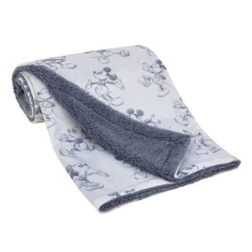 Disney Mickey Mouse - Call Me Mickey White And Blue Super Soft Baby Blanket