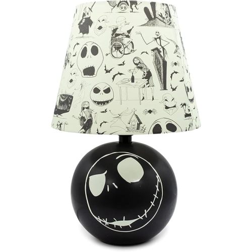 Disney The Nightmare Before Christmas Jack Skellington Table Lamp LED Light | Nightstand Desk Lamp For Bedroom, Living Room | Halloween Home Decor, Tim Burton Gifts And Collectibles | 14 Inches Tall