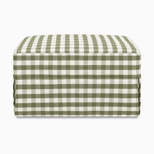 Namesake Crawford Gliding Ottoman - Moss Green Gingham