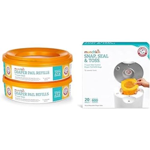Munchkin® Arm & Hammer Diaper Pail Refill Rings (2 Pack) and Refill Bags (20 Count)