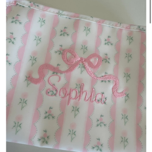 PINK RIBBON FLORAL ROADIE - MEDIUM – Southern Sorelle Embroidery Boutique