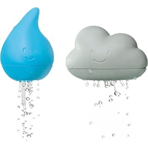 Ubbi Cloud and Droplet Silicone Bath Toys for Toddlers and Baby, Fun Bath Time Toys, Interactive Bath Toys, Set of 2