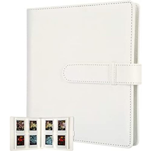 256 Pockets Photo Album for Fujifilm Instax Mini Camera, Photo Album for Polaroid, Leather Cover, Photo Album for Instax Mini 12 11 9 40 90 8 7 Evo LiPlay Instant Camera, 2x3 Photo Album (White)