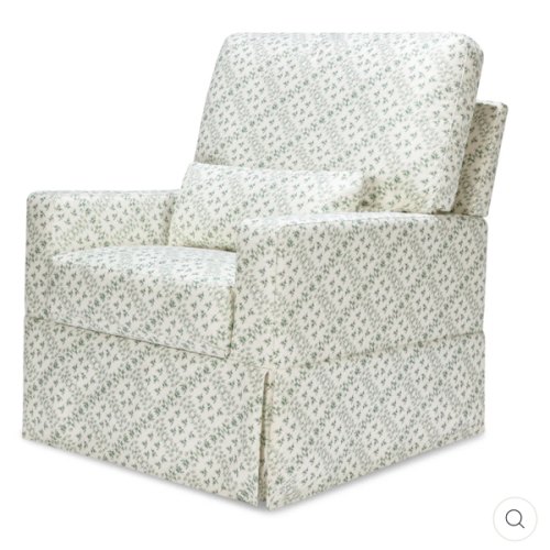 Crawford Pillowback Comfort Swivel Glider - Sarah Flint x Namesake Green Lattice Performance Eco-Weave