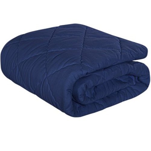 Ntbay Down Alternative Toddler Comforter, Lightweight and Warm Solid Color Baby Crib Quilted Blanket, 39 x 47 inches, Navy Blue