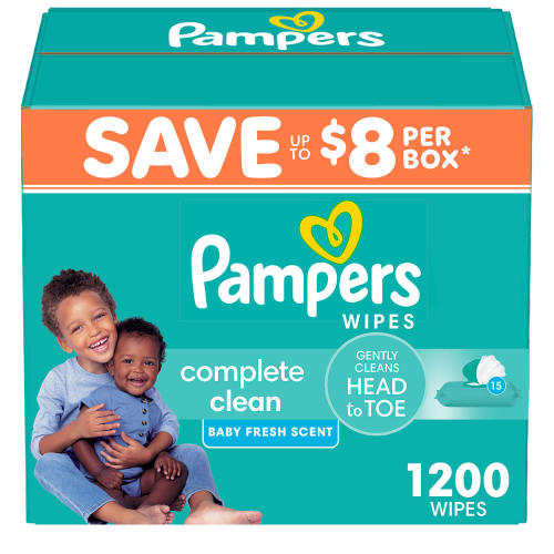 Pampers, Complete Clean Baby Wipes, Baby Fresh Scent, 15 pk., 1200 Wipes - Sam's Club