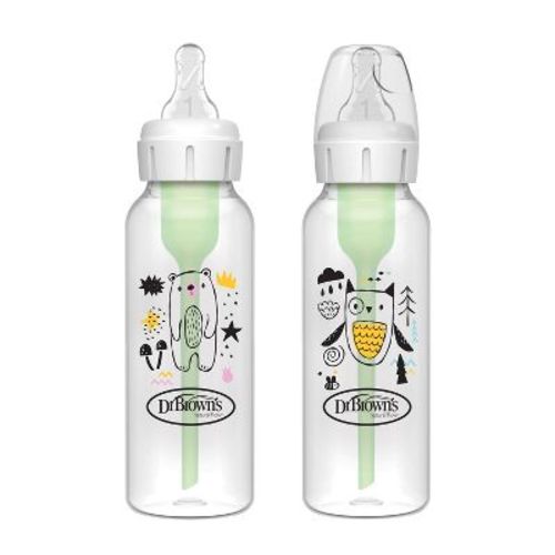 Dr. Brown's Anti-Colic Options+ Narrow-Neck Baby Bottle - Bear & Owl - 8 fl oz/2pk