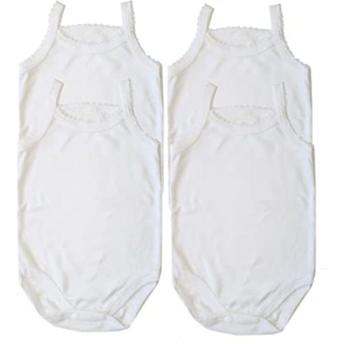 Baby Girls' Camisole Bodysuit 100% Cotton Super Soft 4-Pack