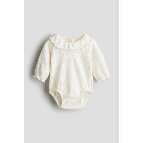 Crinkled Bodysuit with Collar