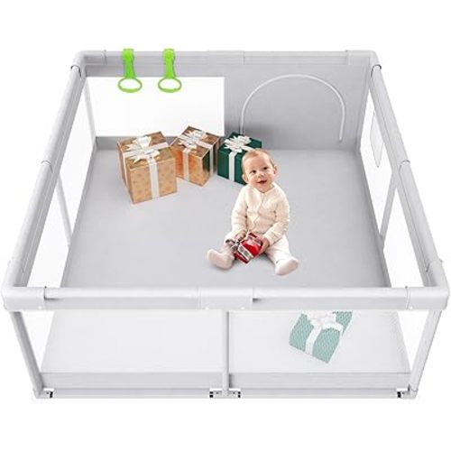 Fodoss Baby Playpen, Playpen for Babies & Toddlers, 47x47 Small Baby Play Pen,Toddler Playpen for Apartment,Play Yard for Baby,Baby Activity Play Fence, Extra Large Baby Playard